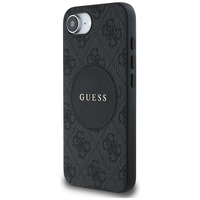 Husa premium pentru  iPhone 16e compatibila MagSafe Guess Luxury Series - Maro carbune