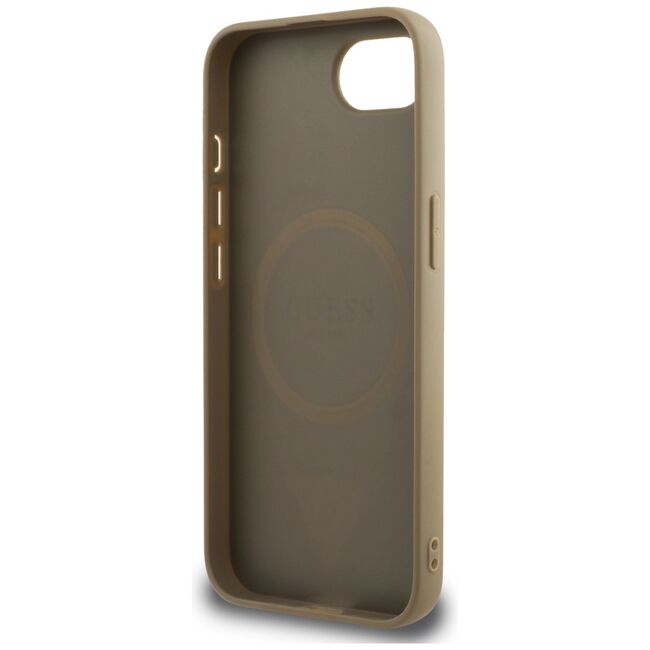 Husa premium pentru  iPhone 16e compatibila MagSafe Guess Luxury Series - Maro deschis