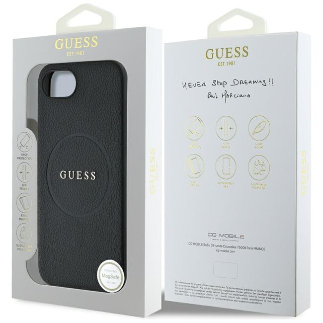 Husa premium pentru  iPhone 16e compatibila MagSafe Guess Luxury Series - Negru denim