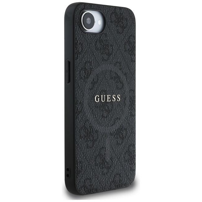 Husa premium pentru  iPhone 16e compatibila MagSafe Guess Luxury Series - Negru printat