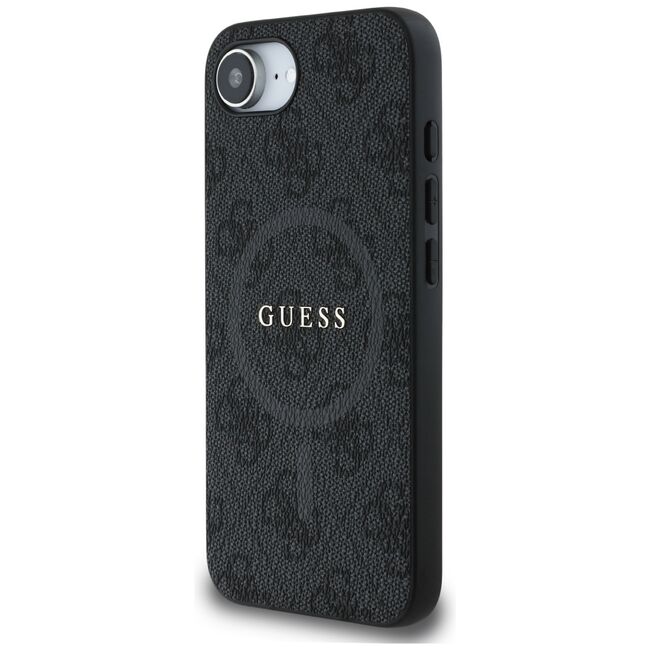 Husa premium pentru  iPhone 16e compatibila MagSafe Guess Luxury Series - Negru printat