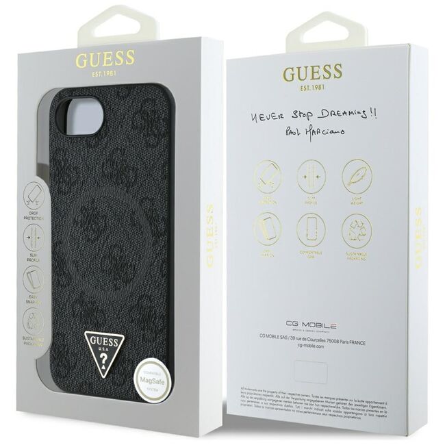 Husa premium pentru  iPhone 16e compatibila MagSafe Guess Luxury Series - Negru royal
