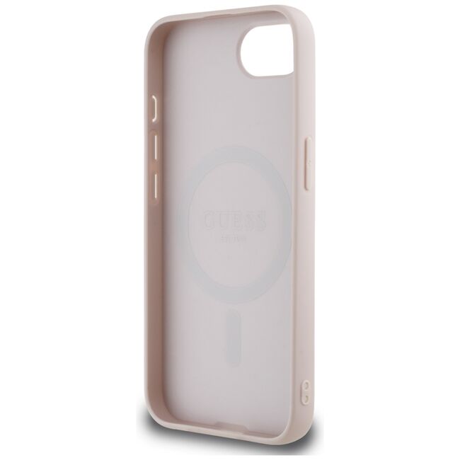 Husa premium pentru  iPhone 16e compatibila MagSafe Guess Luxury Series - Roz pal