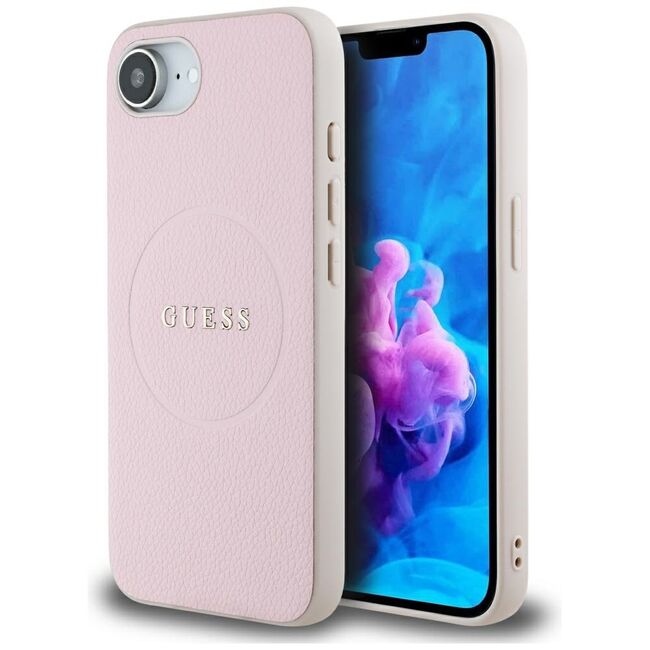 Husa premium pentru  iPhone 16e compatibila MagSafe Guess Luxury Series - Roz