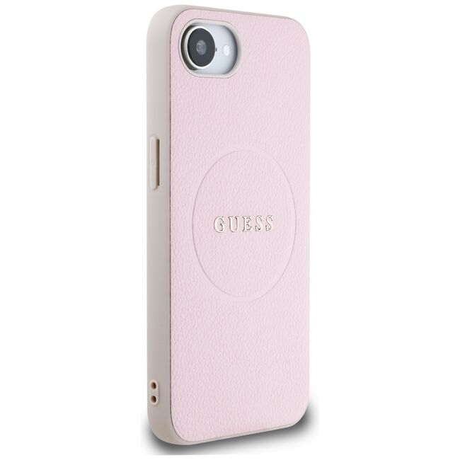 Husa premium pentru  iPhone 16e compatibila MagSafe Guess Luxury Series - Roz