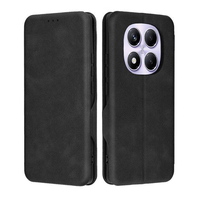Husa tip carte pentru Xiaomi Redmi Note 14 Pro 4G Smart Wallet fata - spate protectie 360 - Negru