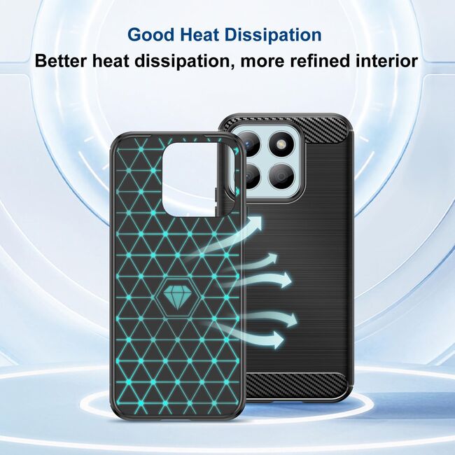 Husa pentru Honor X8c Liquid Carbon Silicone - negru