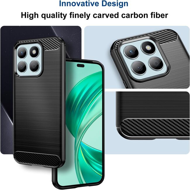 Husa pentru Honor X8c Liquid Carbon Silicone - negru