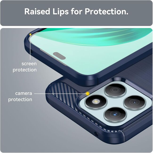 Husa pentru Honor X8c Liquid Carbon Silicone - albastru