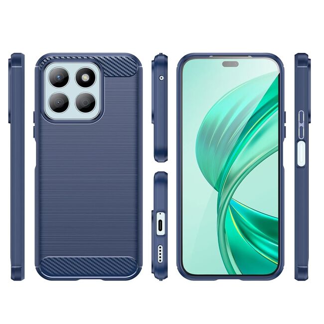 Husa pentru Honor X8c Liquid Carbon Silicone - albastru