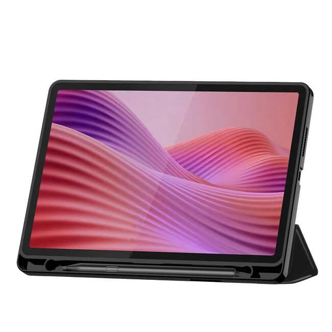 Husa pentru Lenovo Tab 10.1 2025 TB311 Soft Shell cu functie wake-up/sleep si compartiment pentru stylus, tip stand - Negru