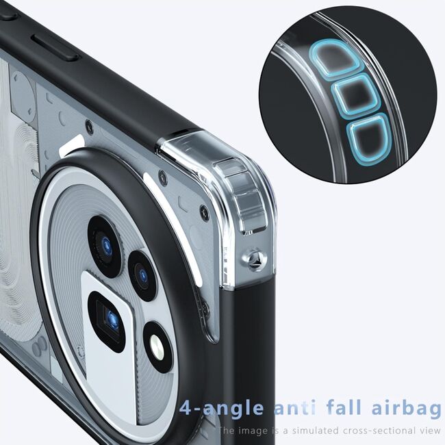 Husa pentru Nothing Phone (3a) Pro Anti-Scratch, Anti-Fingerprint, Anti-Oil, Never-Yellow, transparent / negru