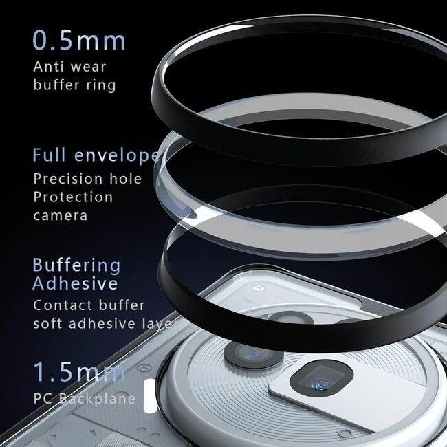 Husa pentru Nothing Phone (3a) Pro Anti-Scratch, Anti-Fingerprint, Anti-Oil, Never-Yellow, transparent / negru