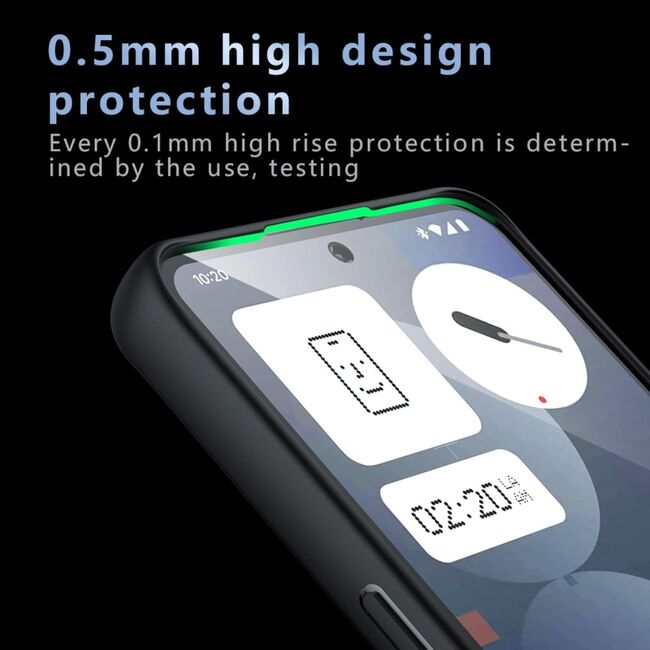 Husa pentru Nothing Phone (3a) cu protectie lentile, Anti-Scratch, Anti-Fingerprint, Anti-Oil, Never-Yellow, transparent / negru