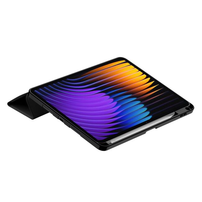 Husa pentru Xiaomi Pad 7 / 7 Pro Soft Shell cu functie wake-up/sleep si compartiment pentru stylus, tip stand - Negru