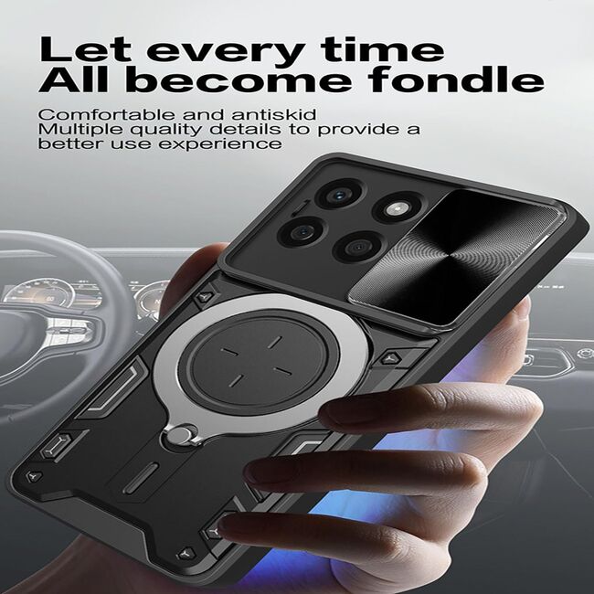 Husa pentru  Honor X8c cu protecție pentru cameră și suport magnetic integrat Ring Shockproof, Roz