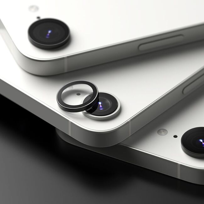 [Pachet 2x] Folie sticla camera iPhone 16e Ringke Camera Lens Frame, negru