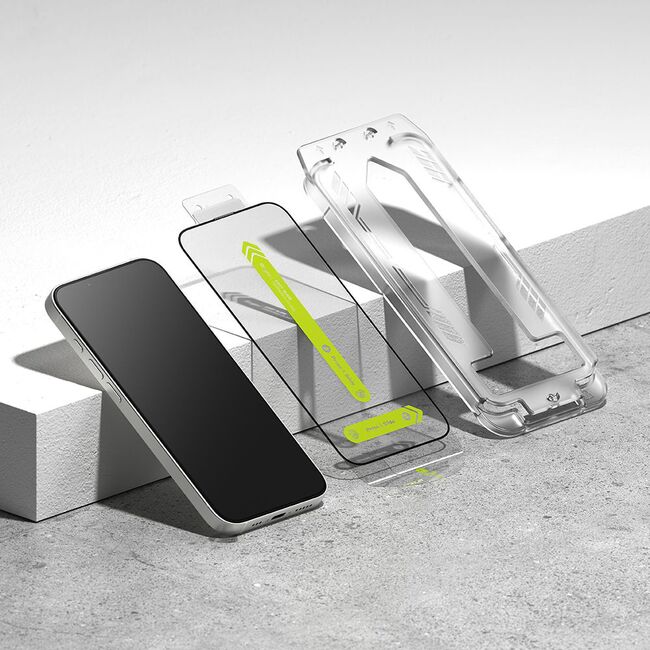 [Pachet 2x] Folie sticla iPhone 16e Ringke Easy Slide Tempered Glass, negru