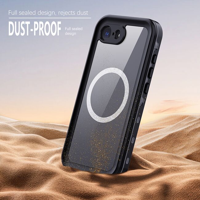 Husa impermeabila iPhone 16e ShellBox Waterproof IP68, negru
