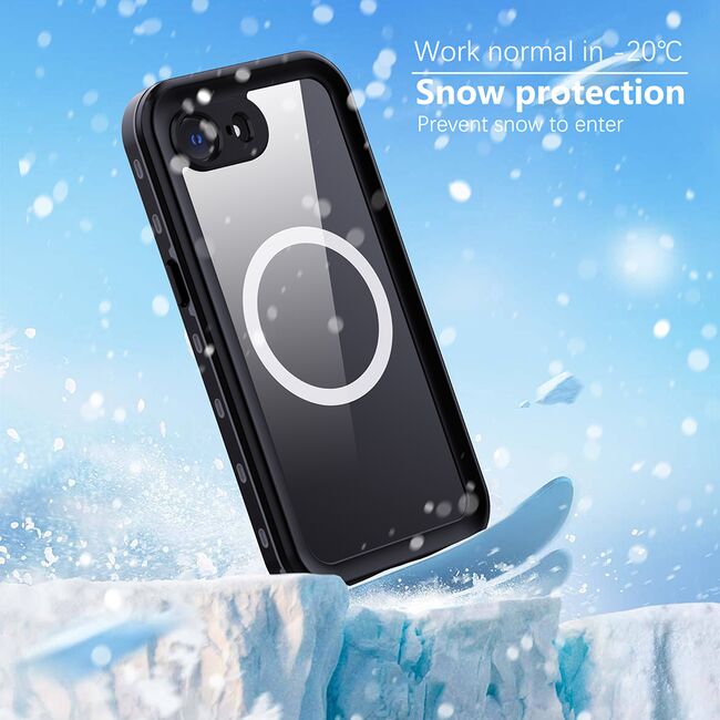 Husa impermeabila iPhone 16e ShellBox Waterproof IP68, negru