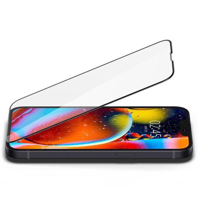 Folie iPhone 16e Spigen Glas.tR Slim, negru