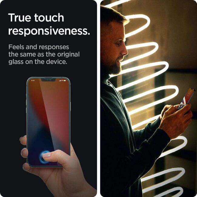 Folie iPhone 16e Spigen Glas.tR Slim, privacy