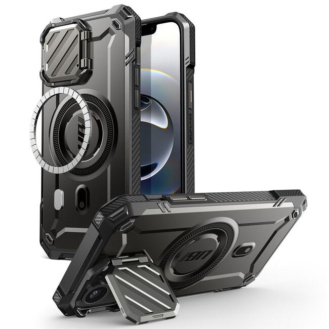 Husa iPhone 16e Supcase Unicorn Beetle XT MagSafe, negru
