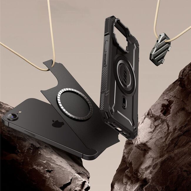 Husa iPhone 16e Supcase Unicorn Beetle XT MagSafe, negru
