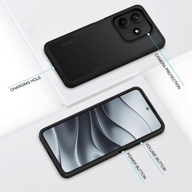 Set 360: Husa cu folie integrata pentru  Xiaomi Redmi Note 14 4G Protectie 360 fata / spate - Mov