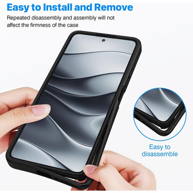 Set 360: Husa cu folie integrata pentru  Xiaomi Redmi Note 14 4G Protectie 360 fata / spate - Roz