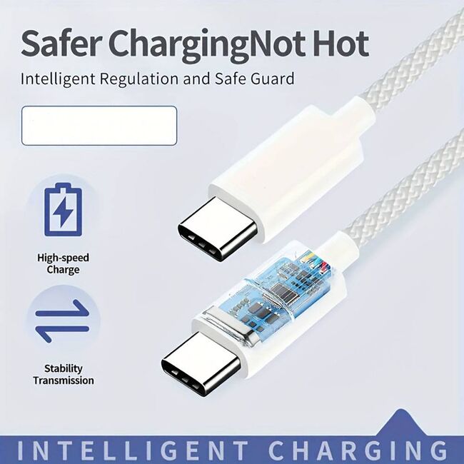 Cablu de date si incarcare USB Type-C la USB Type-C, Super Fast Charging, flexibil si durabil, 60W, 1m, compatibil Samsung, iPhone, Xiaomi, Honor, Oppo, Motorola - negru