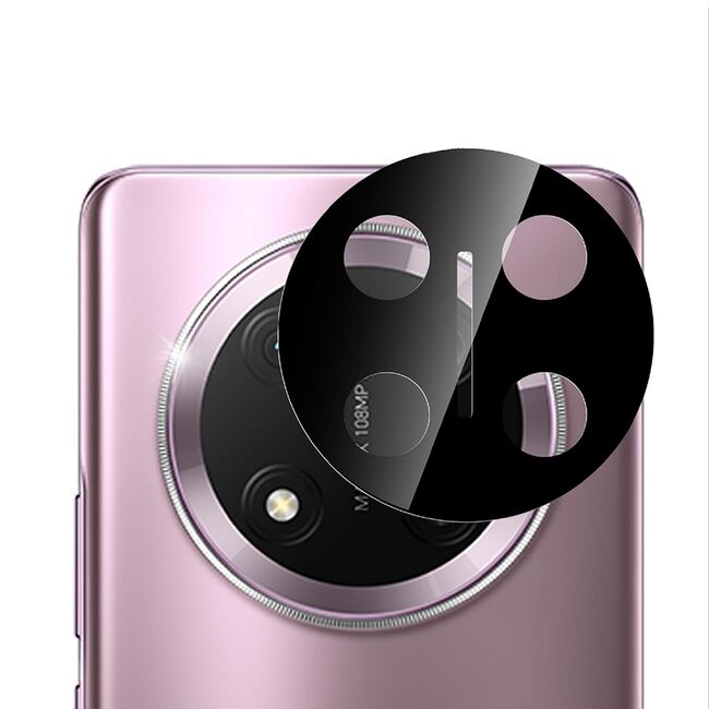 Folie de protectie camera pentru  Honor Magic 7 Lite din sticla securizata, Full Cover, Rezistenta 9H, Anti-Zgârieturi, montare usoara - Negru
