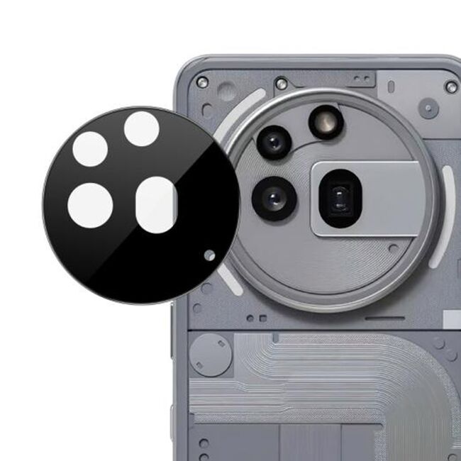 Folie de protectie camera pentru  Nothing Phone (3a) Pro din sticla securizata, Full Cover, Rezistenta 9H, Anti-Zgârieturi, montare usoara - Negru