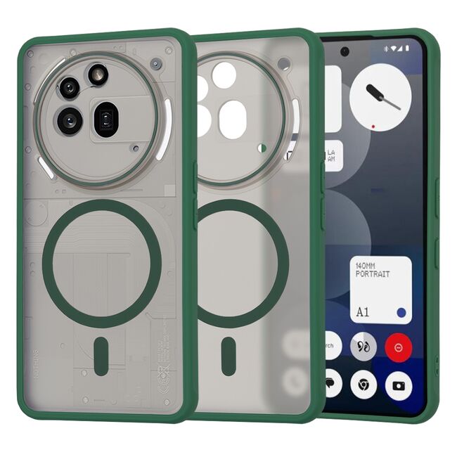 Husa pentru  Nothing Phone (3a) Pro cu MagSafe, Ghost Series, frosted - Verde