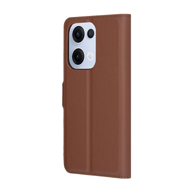 Husa pentru  Oppo Reno 13 Pro tip carte cu inchidere magnetica, compartimente pentru carduri si functie stand, Maro