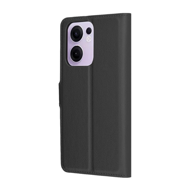 Husa pentru  Oppo Reno 13F, 13FS 4G, 5G tip carte cu inchidere magnetica, compartimente pentru carduri si functie stand, Negru