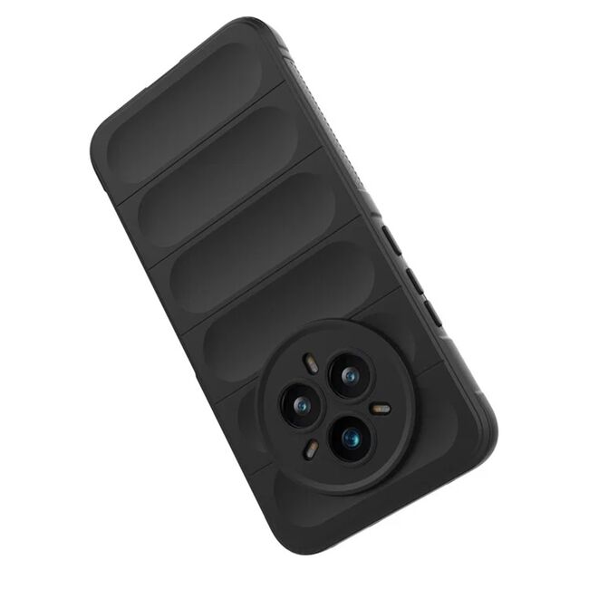 Husa pentru  Realme 14 Pro+ Plus Liquid Silicone, Microfibre Lining, Non-Slip Airbag Design, Negru denim