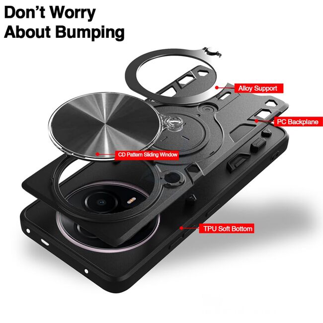 Husa pentru  Realme 14 Pro 5G cu protecție pentru cameră și suport magnetic integrat Ring Shockproof, Negru darth vader
