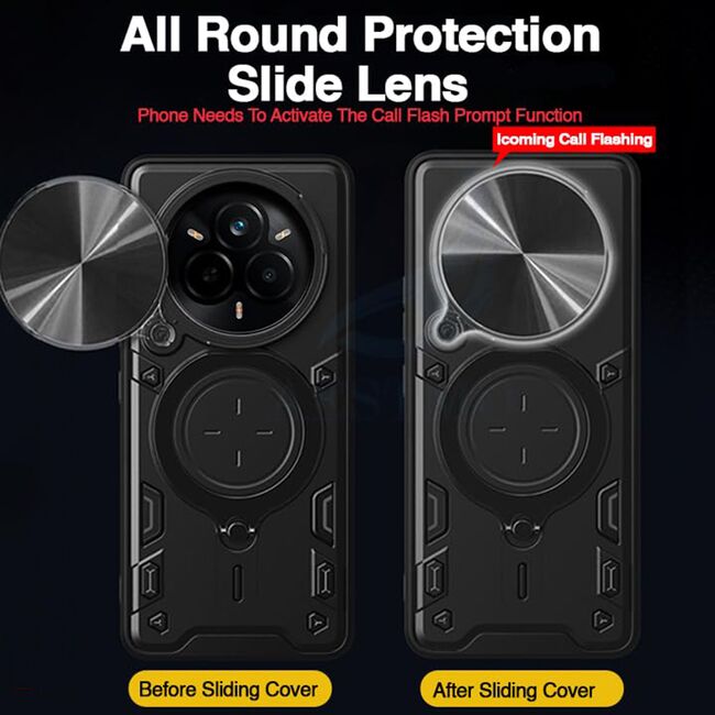 Husa pentru  Realme 14 Pro 5G cu protecție pentru cameră și suport magnetic integrat Ring Shockproof, Negru darth vader