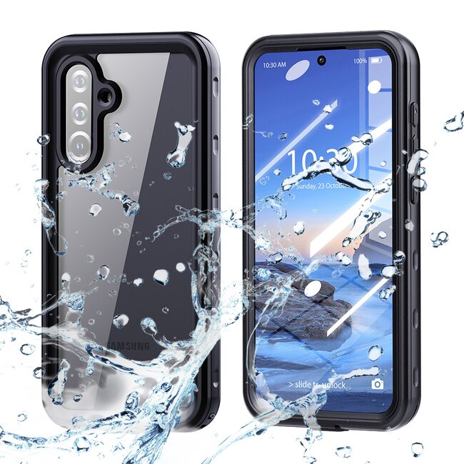 Husa pentru  Samsung Galaxy A36 ShockProof Dust-Water Proof IP68 Full Body 360 Protection, negru - transparent