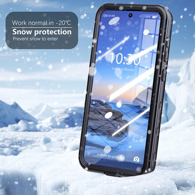 Husa pentru  Samsung Galaxy A36 ShockProof Dust-Water Proof IP68 Full Body 360 Protection, negru - transparent