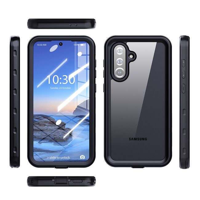 Husa pentru  Samsung Galaxy A36 ShockProof Dust-Water Proof IP68 Full Body 360 Protection, negru - transparent