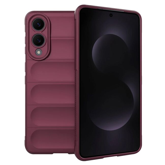 Husa pentru  Samsung Galaxy S25 Edge Liquid Silicone, Microfibre Lining, Non-Slip Airbag Design, Bordeaux
