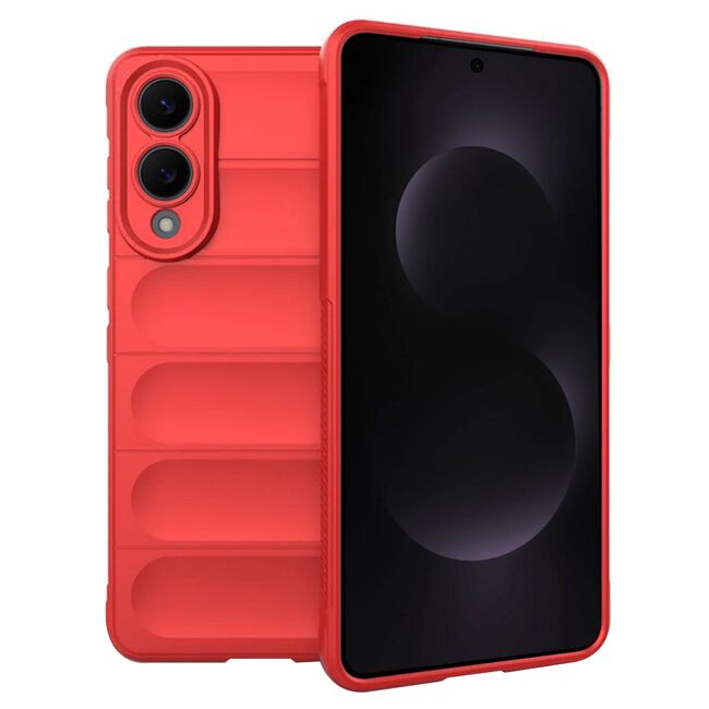 Husa pentru  Samsung Galaxy S25 Edge Liquid Silicone, Microfibre Lining, Non-Slip Airbag Design, Rosu