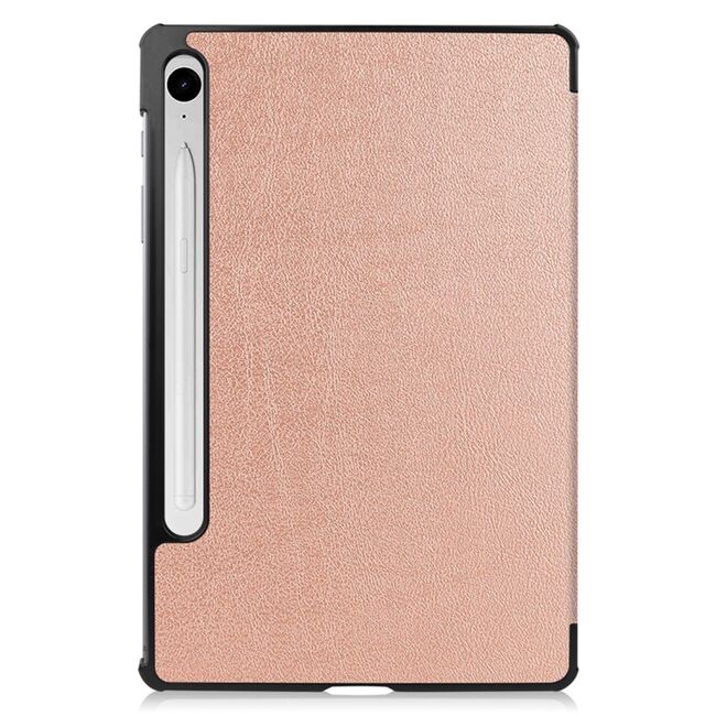 Husa pentru Samsung Galaxy Tab S10 FE 10.9 inch tip stand functie sleep/wake-up, protectie 360 - Rose Gold
