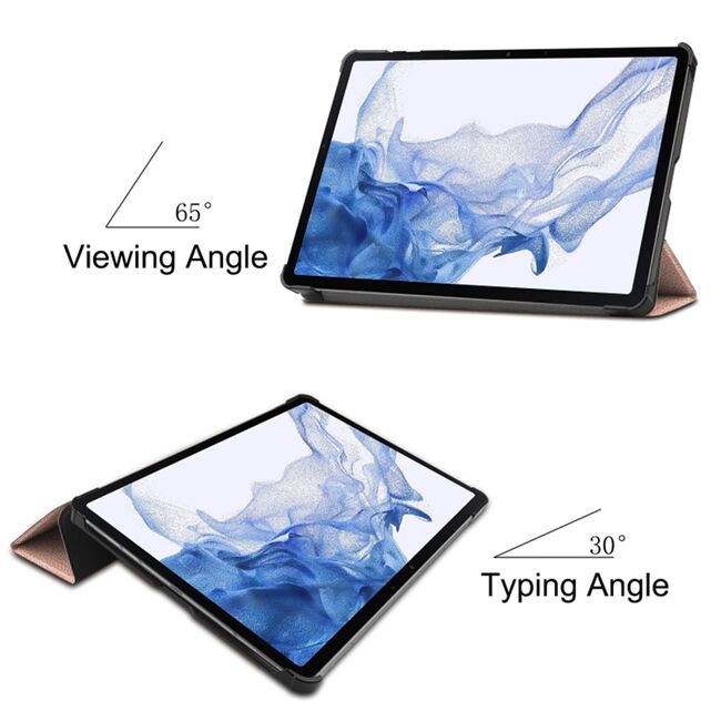 Husa pentru Samsung Galaxy Tab S10 FE 10.9 inch tip stand functie sleep/wake-up, protectie 360 - Rose Gold