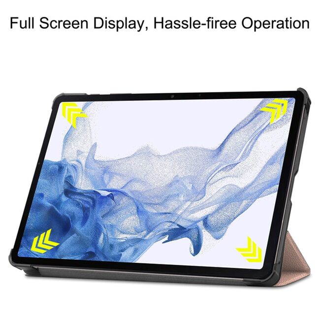 Husa pentru Samsung Galaxy Tab S10 FE 10.9 inch tip stand functie sleep/wake-up, protectie 360 - Rose Gold