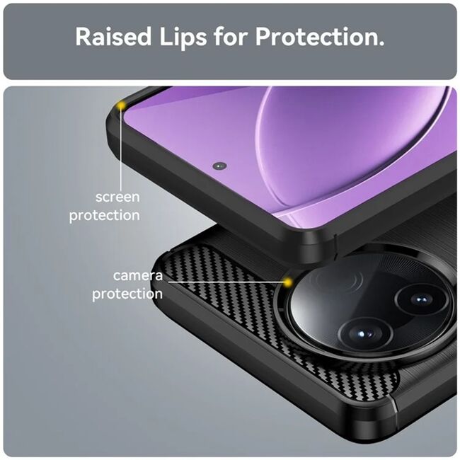 Husa pentru Poco F7 Pro Carbon Liquid Silicone, Negru denim