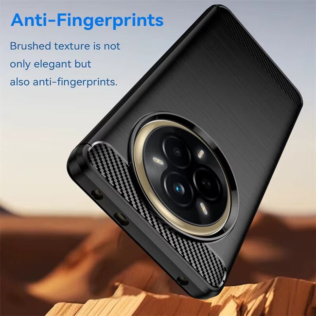 Husa pentru Realme 14 Pro 5G Carbon Liquid Silicone, Negru denim