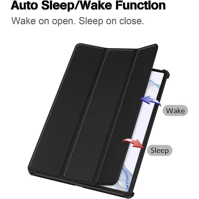 Husa pentru Samsung Galaxy Tab S10 FE 10.9 inch tip stand functie sleep/wake-up, protectie 360 - Negru